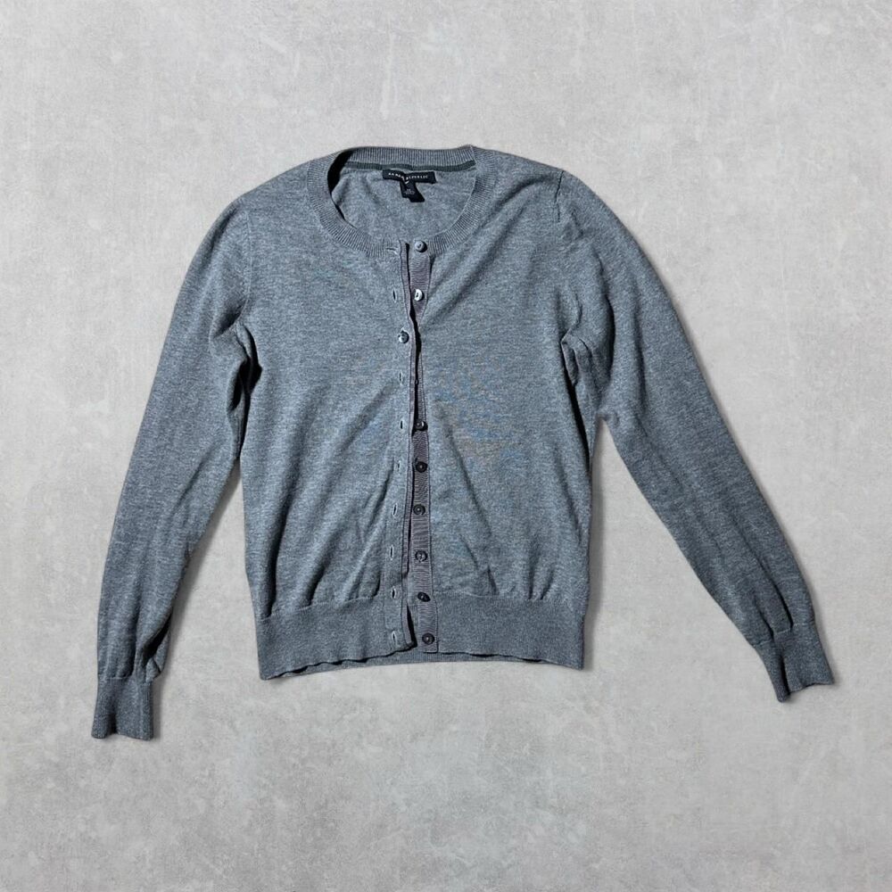 Banana Republic Size XS Grey Cotton Cashmere Button Up Cardigan